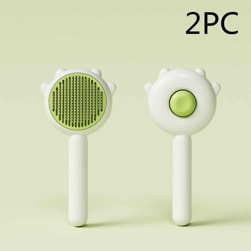 Two white and green grooming tools on a light green background with '2PC' text.